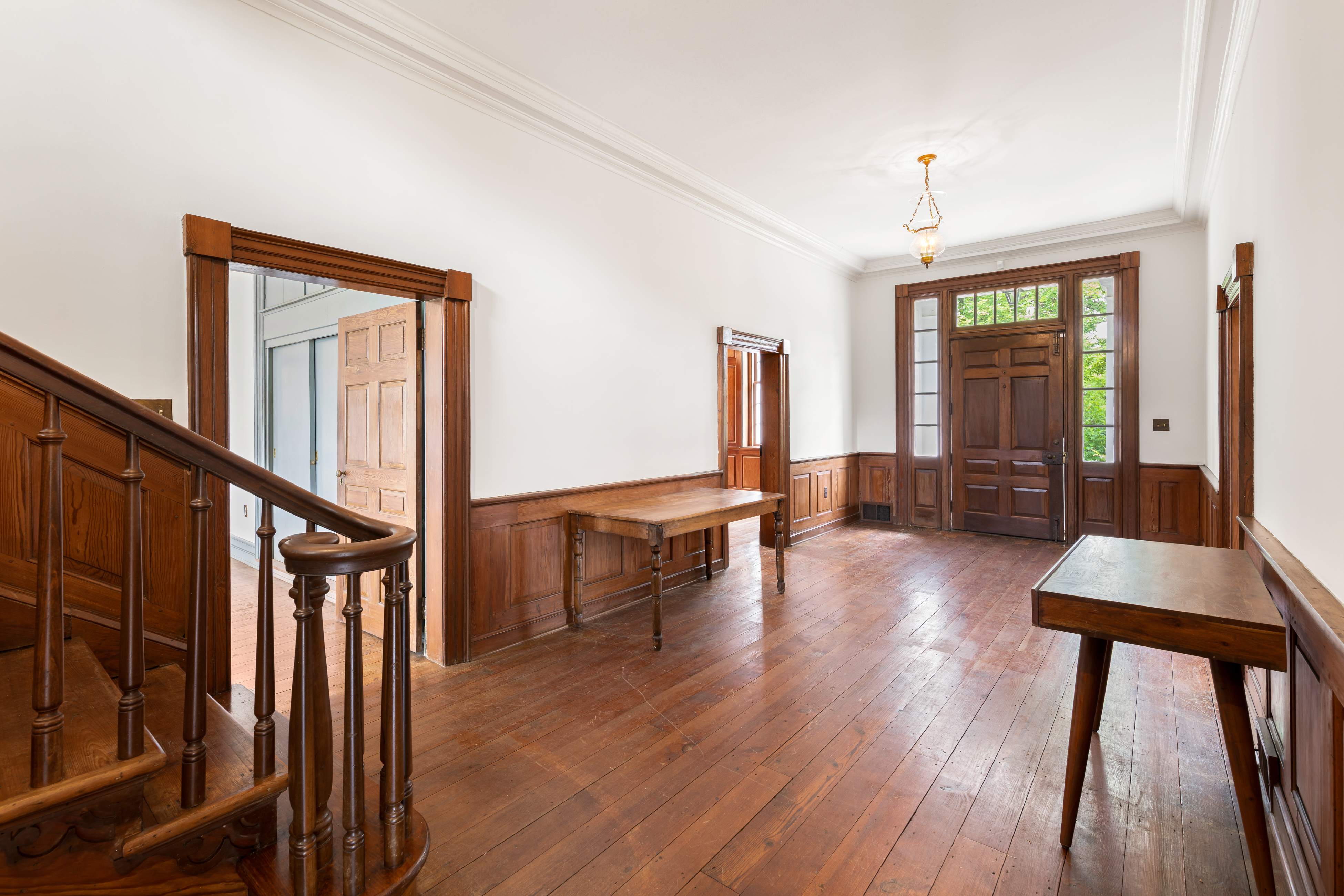 The foyer, looking toward the porch beyond