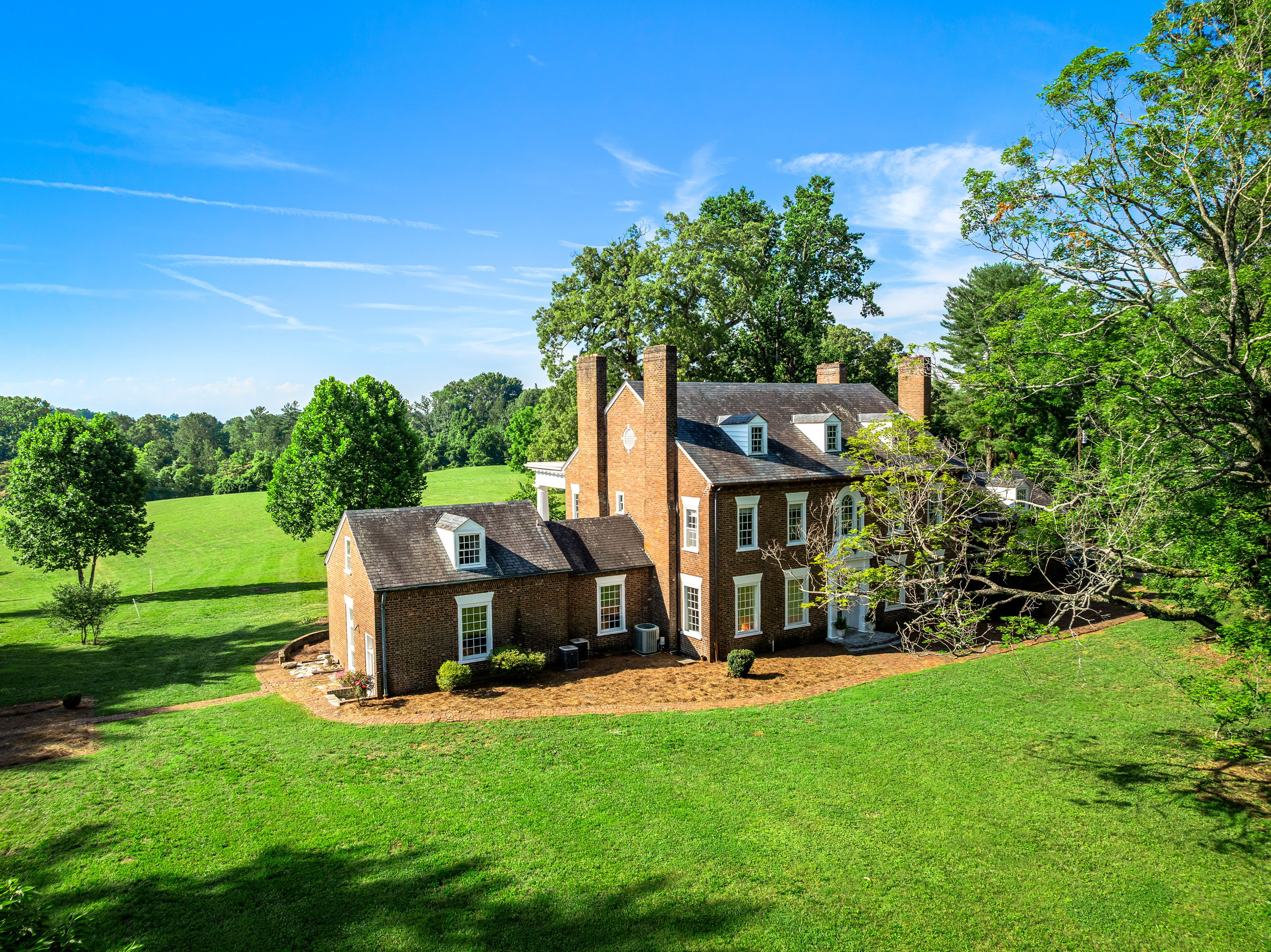 The manor viewed from the eastern lawn