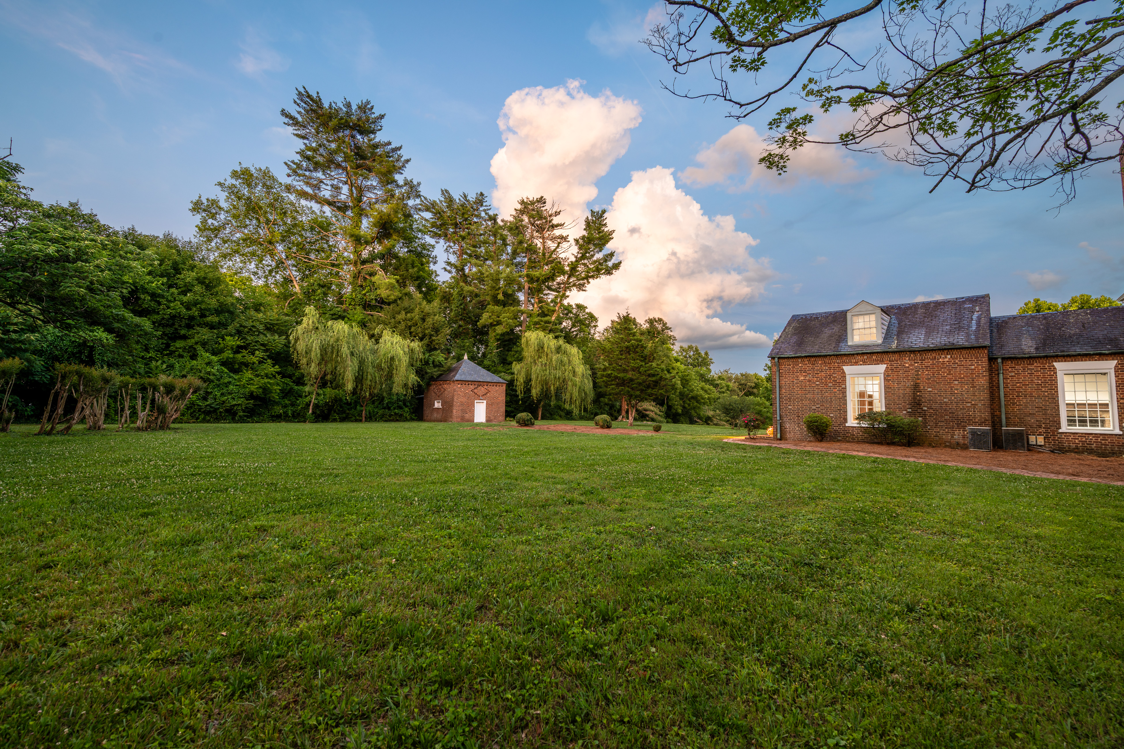 The open lawn beyond the manor wing