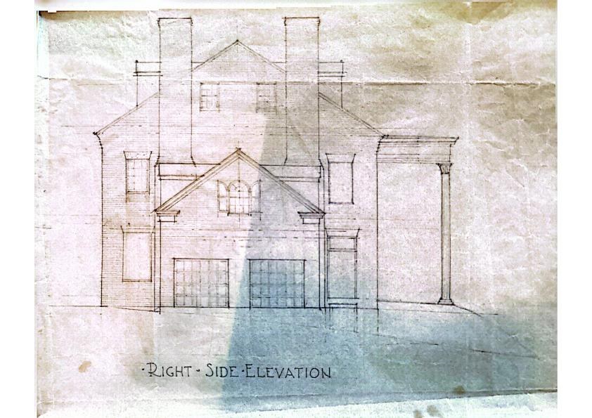 Right-side elevation — the architect's drawing