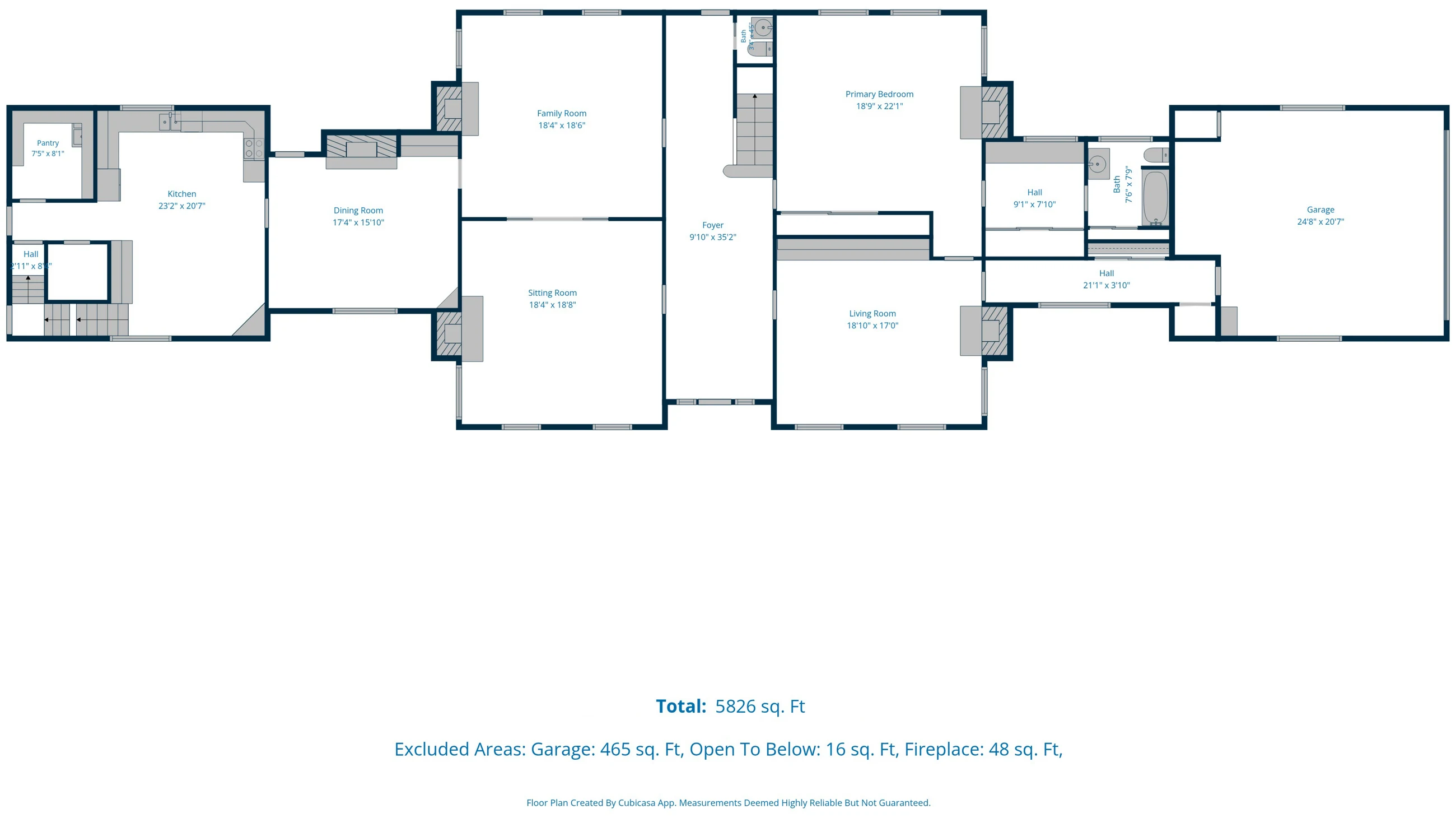 Speedwell Manor main level floor plan with room labels and dimensions.